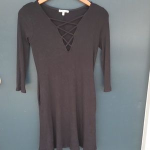 black cotton Charlotte russe dress with pockets